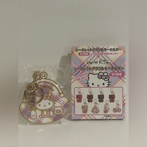 Hello Kitty 50th Anniversary Acrylic Tartan Pattern Keychain (Japan)